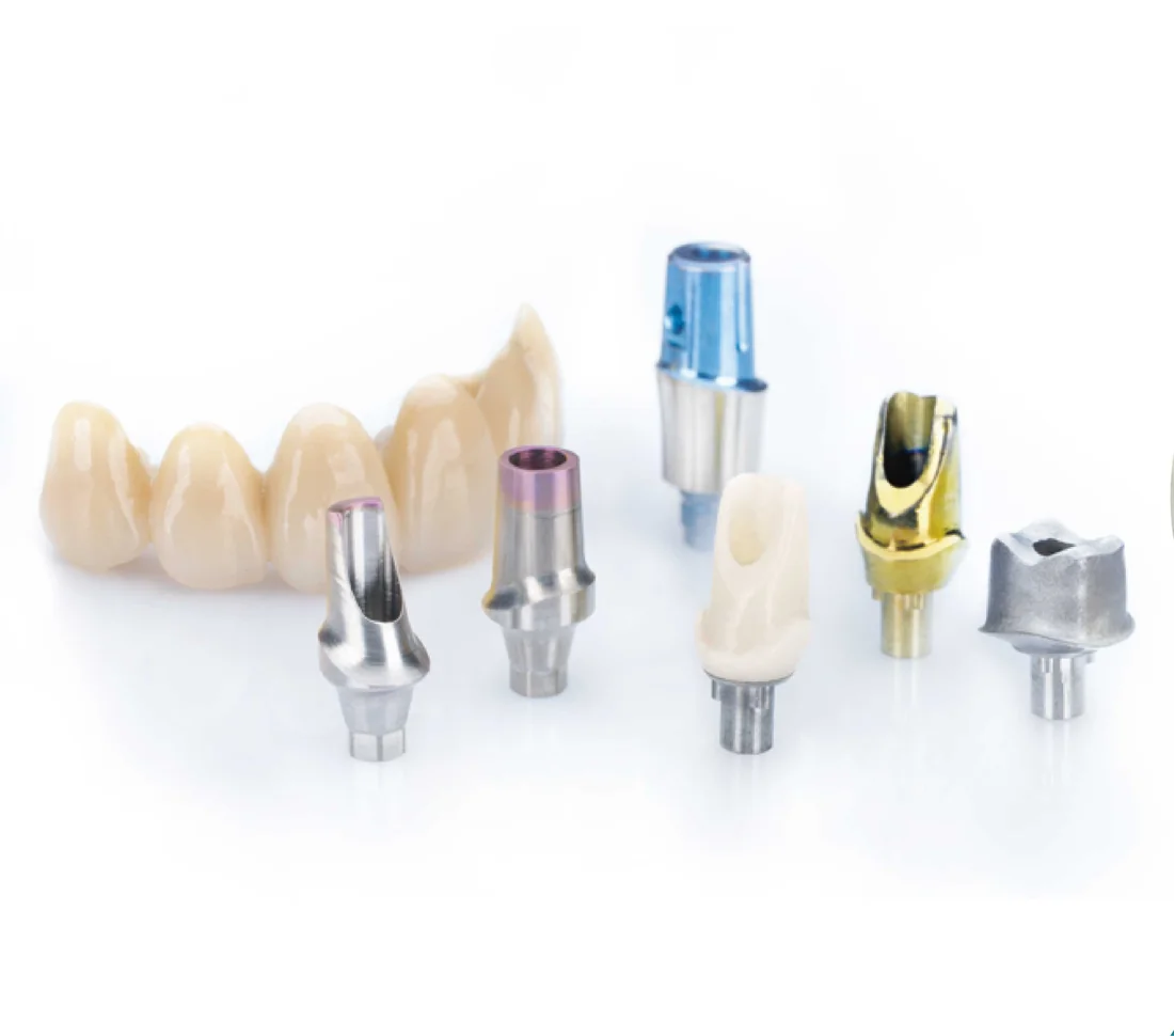 Dental crowns and implant components